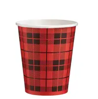 Kartonnen koffiebeker rood schotse ruit 'Scotty' 150cc/6oz - 1.000st.