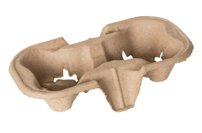 Papieren pulp draagtray voor 2 koffiebekers - 540 st/ds.