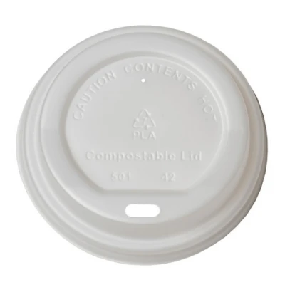 BIO deksel wit CPLA voor koffiebeker ⌀80mm - 1.000st