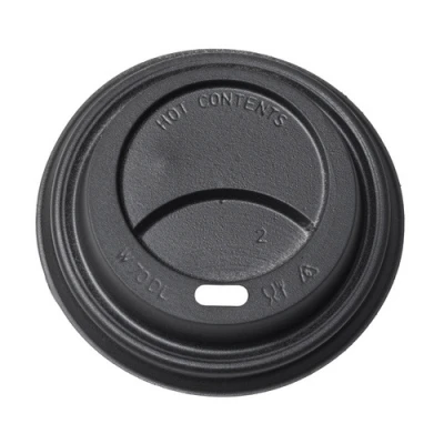 Deksel zwart (PS) voor koffiebeker ⌀70.3mm/7oz - 1.000 st.