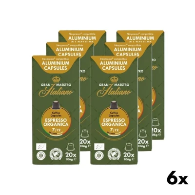 Koffiecups Espresso Organica - Gran Maestro Italiano 6x20st.