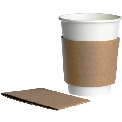 Kartonnen kraft sleeves voor koffiebekers (10/12/16oz) - 600st.