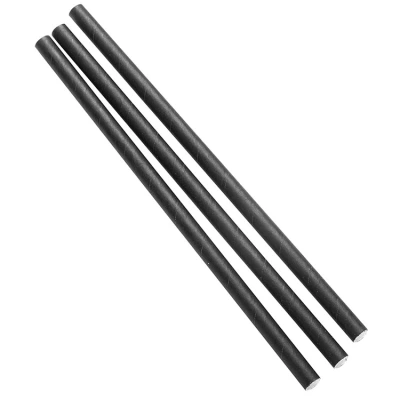 Papieren drinkrietjes Zwart 195mm Ø8mm - 1.000 stuks